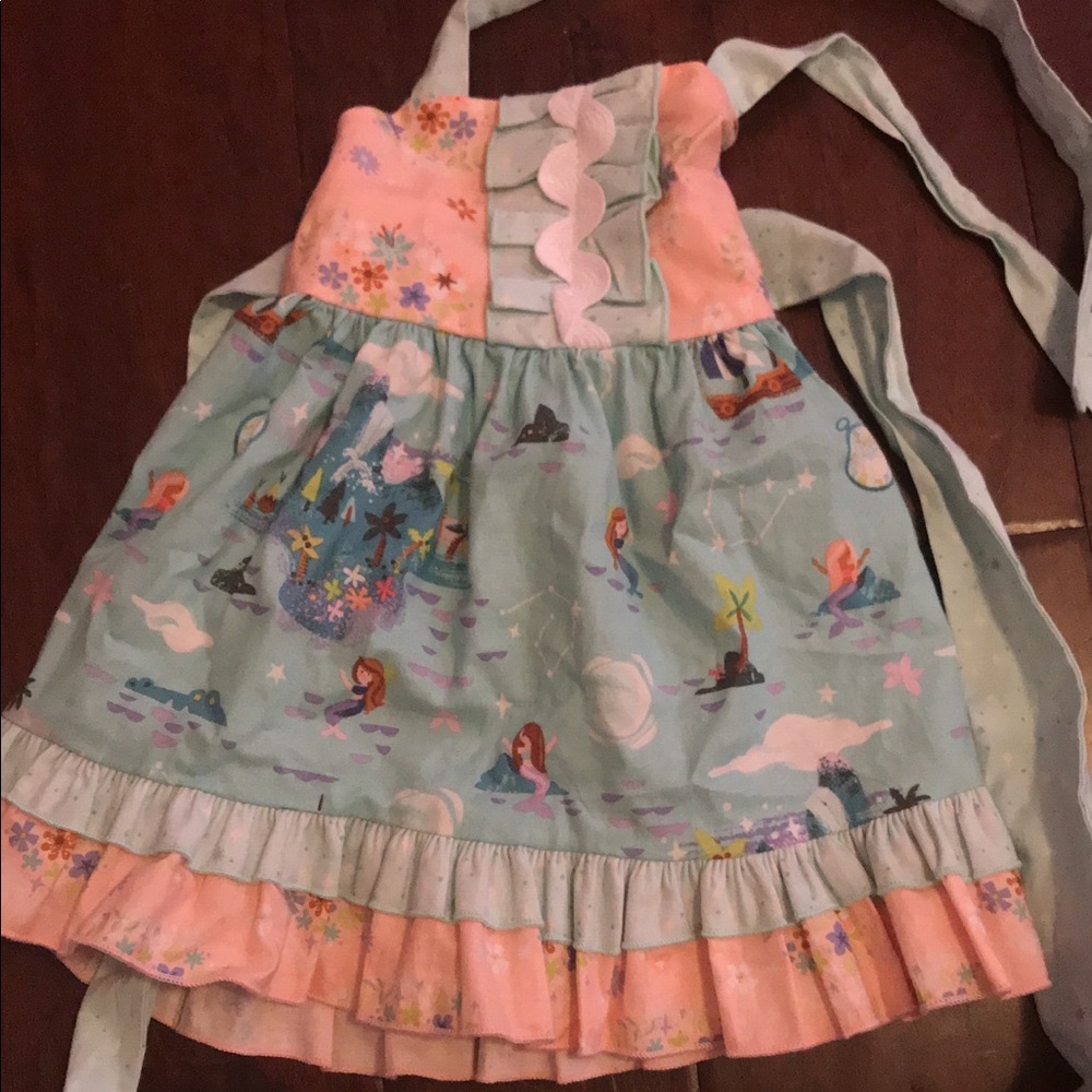 RICRAC AND RUFFLES HALTER DRESS W/bloomers
